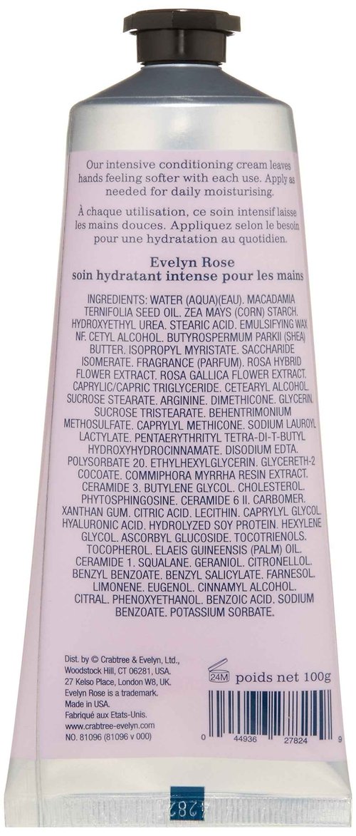 Crabtree & Evelyn Evelyn Rose Ultra-Moisturising Hand Cream Therapy, 3.5 oz