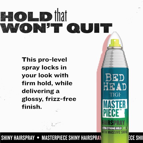 Bead Head by TIGI Masterpiece Shiny Hairspray with Strong Hold - For All Hair Types - Extra Strong Hold & Shiny Finish - Use on Dry Hair - Premium Hair Care Products for Women & Men - 10.3 oz (6 Pack)