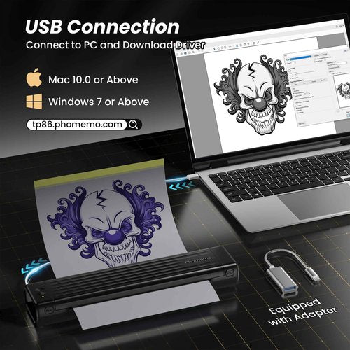 Phomemo Tattoo Stencil Printer for Beginners & Professional, Tattoo Printer Machine with 10 Pcs Transfer Paper, Wireless Tattoo Machine Kit for Temporary Tattoo
