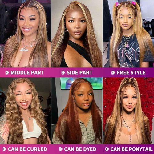 Hydtxc Chocolate Drark Brown 13X6 Lace Frontal Wig P4/30 20 Inch Straight Wave Lace Front Human Hair Wigs 200% Density Real Full Large Lace Front Wigs Pre Plucked for Black Women