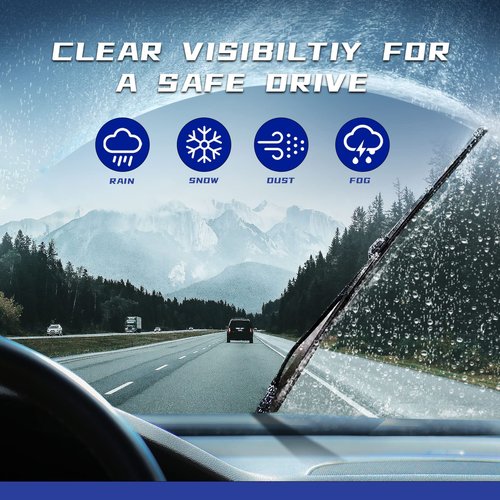 EMITHSUN OEM QUALITY 24" + 24" Premium All-Seasons Durable Stable And Quiet Rose Red Windshield Wiper Blades (Set of 2)