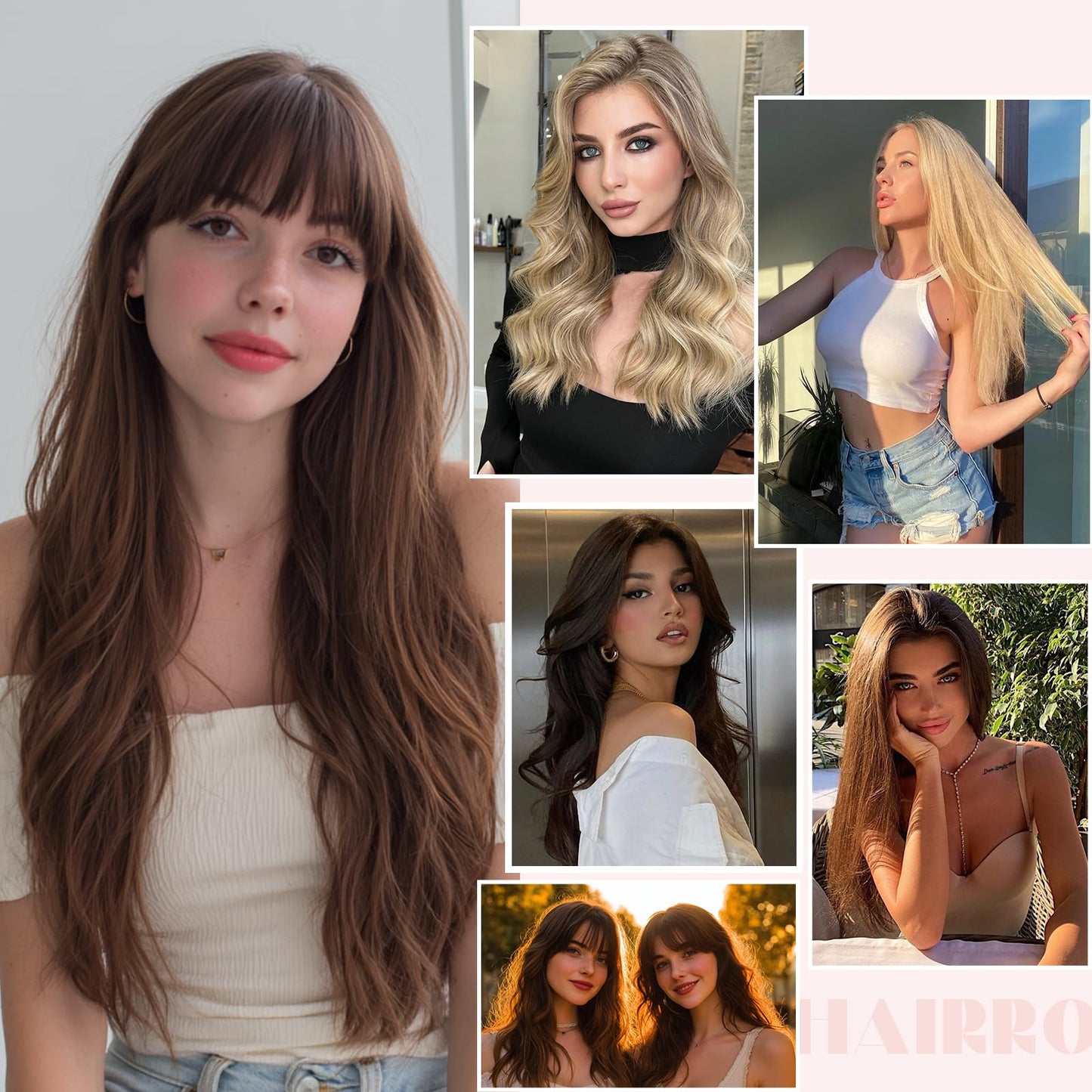 Hairro Wire Hair Extensions Human Hair, Fish Line Invisible Adjustable & Clips in Extensions Straight, 100% Real Hairpieces Seamless Blending for Women, 16 Inch 80g Golden Brown Mix Bleach Blonde