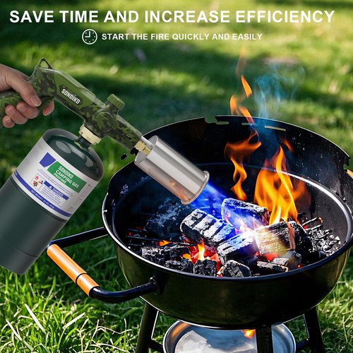 Sondiko Powerful Propane Torch L8010, Sous Vide, Campfire Starter, Adjustable Gas Welding Kit for Searing Steak, BBQ, Gas Welding(Camouflage) Propane Tank Not Included