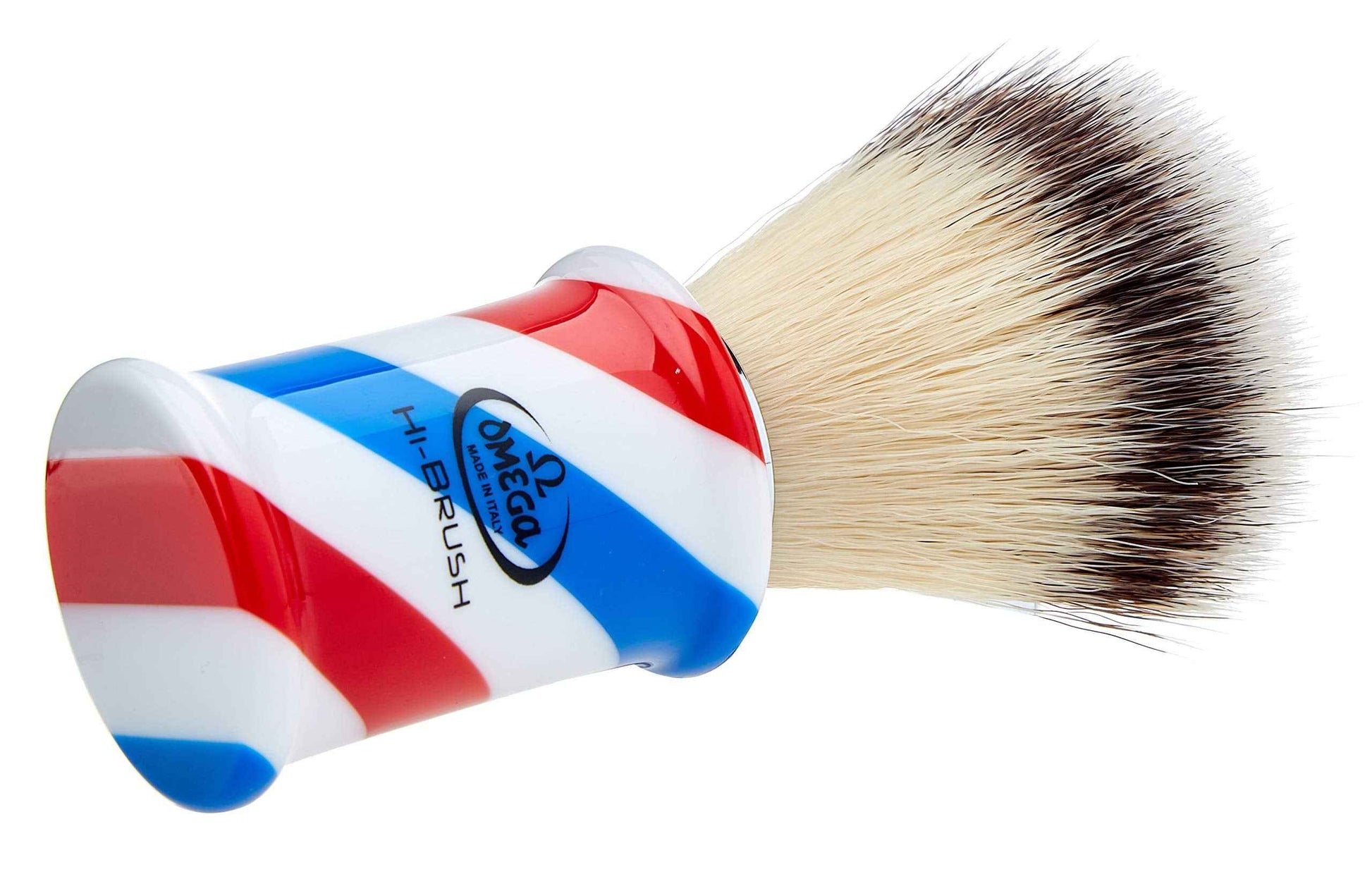 Omega 46735 - Barber Pole Fiber Shaving Brush"Hi-Brush" Blue
