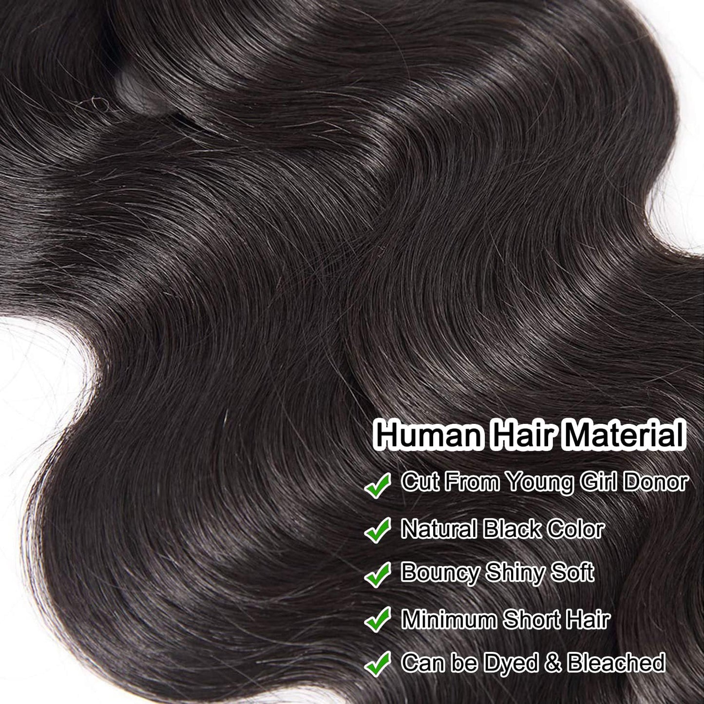 Human Hair Bundles 18 20 22 Inch Body Wave Bundles Human Hair 100% Unprocessed Brazilian Virgin Hair Quick Weave Real Human Hair Extensions Natural Black