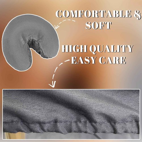 Preboun 6 Set Microfiber Massage Table Sheet Set 3 Piece Spa Bed Sheets Set Grey Massage Table Cover Includes Flat Sheet, Fitted Sheet and Face Rest Cover