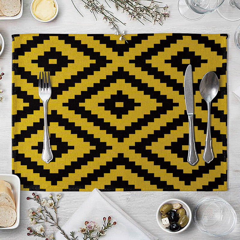 Geometric Pattern Dinner Placemats Set of 4 - Kitchen Table Decor