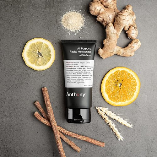 Anthony Essentials Duo Glycolic Facial Cleanser for Men and All-Purpose Facial Moisturizer - Men’s Hydrating Lotion for Dry Skin