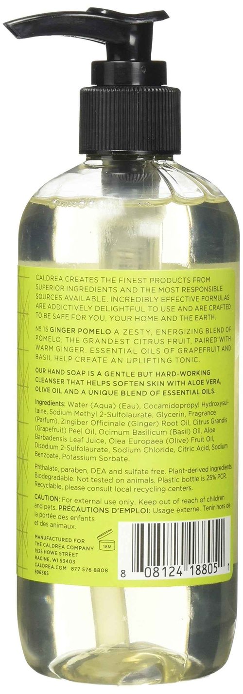 Caldrea Hand Soap Liquid, Ginger Pomelo, 11-Ounce Bottles (Pack of 6)