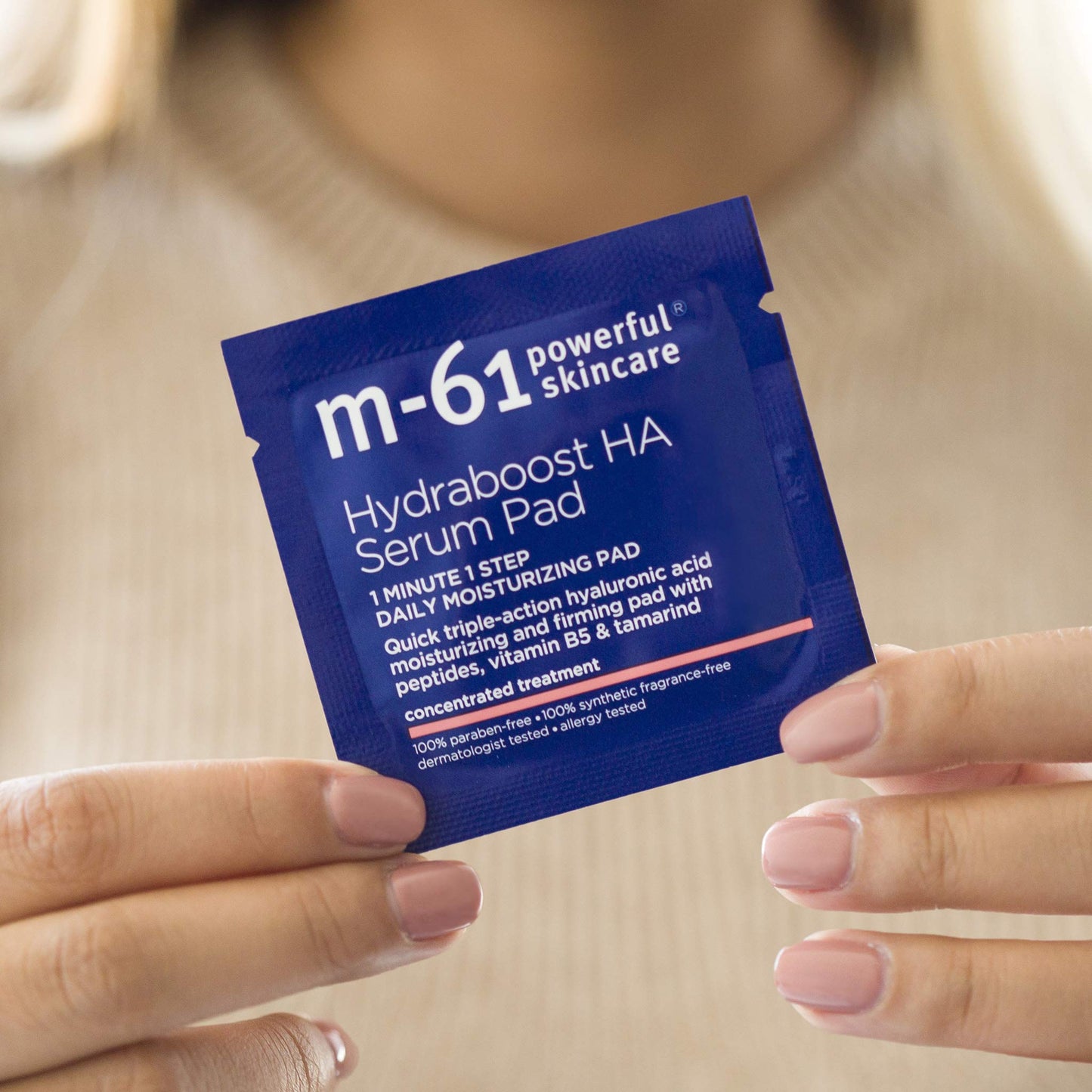 M-61 Hydraboost HA Serum Pad- 30 Treatments- 48 hour moisturizing and firming serum pad with hyaluronic, vitamin B5 & E