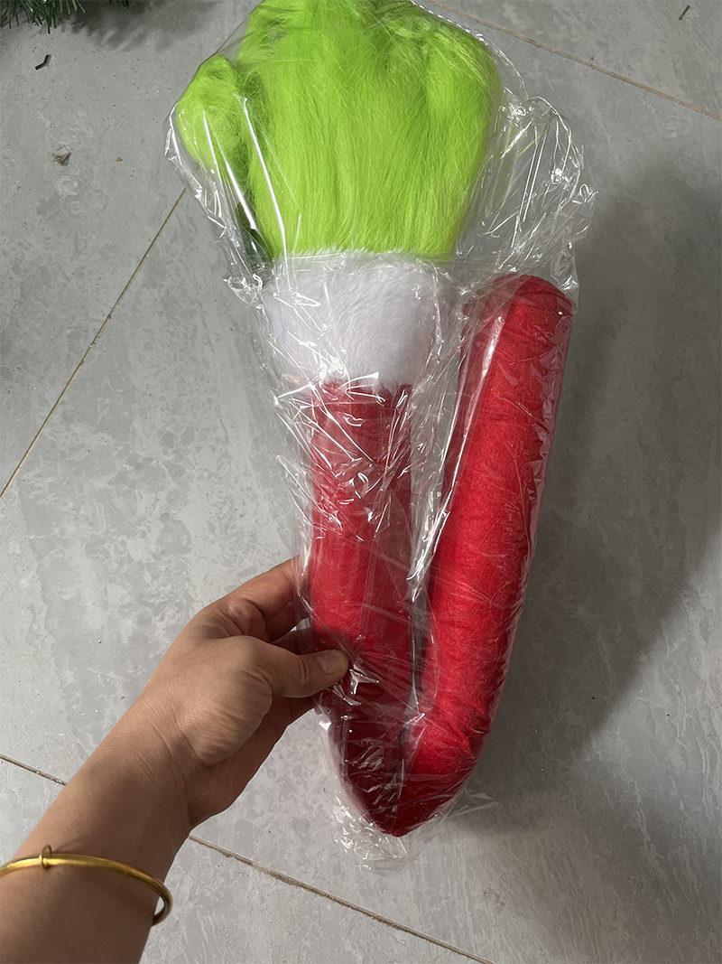 Christmas Elf Arm Plush Hanging Ornament - Red & Green