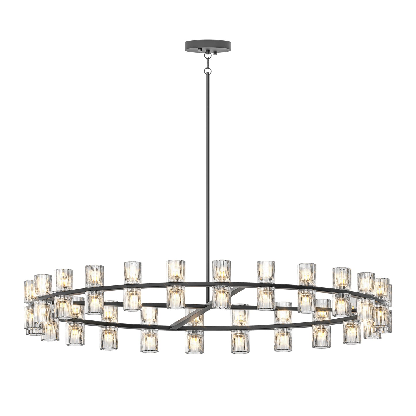 48-Inch Luxury Crystal Chandelier - Modern LED Lighting for Home Decor