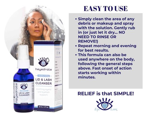 Heyedrate Eyelid Irritation Relief Kit featuring Lid and Lash Cleanser, Face Wash Warm Compress
