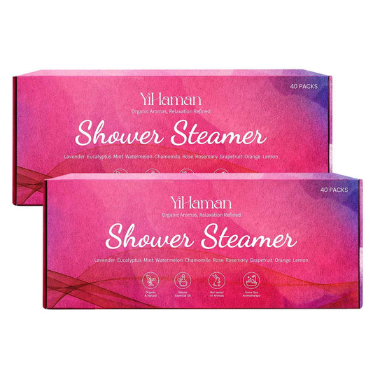2SET 40PCS Shower Steamers Aromatherapy for Women or Men, 10 Scents Organic Shower Bombs, Relaxation with Organic Essential Oils, Birthday Self Care Gift for Women（80 PCS）
