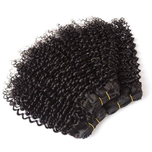 Kinky Curly Hair Bundles with Luxnovolex 10A Unprocessed Brazilian Short Virgin Human Hair Weave Extensions 300g (10 10 10 inch)