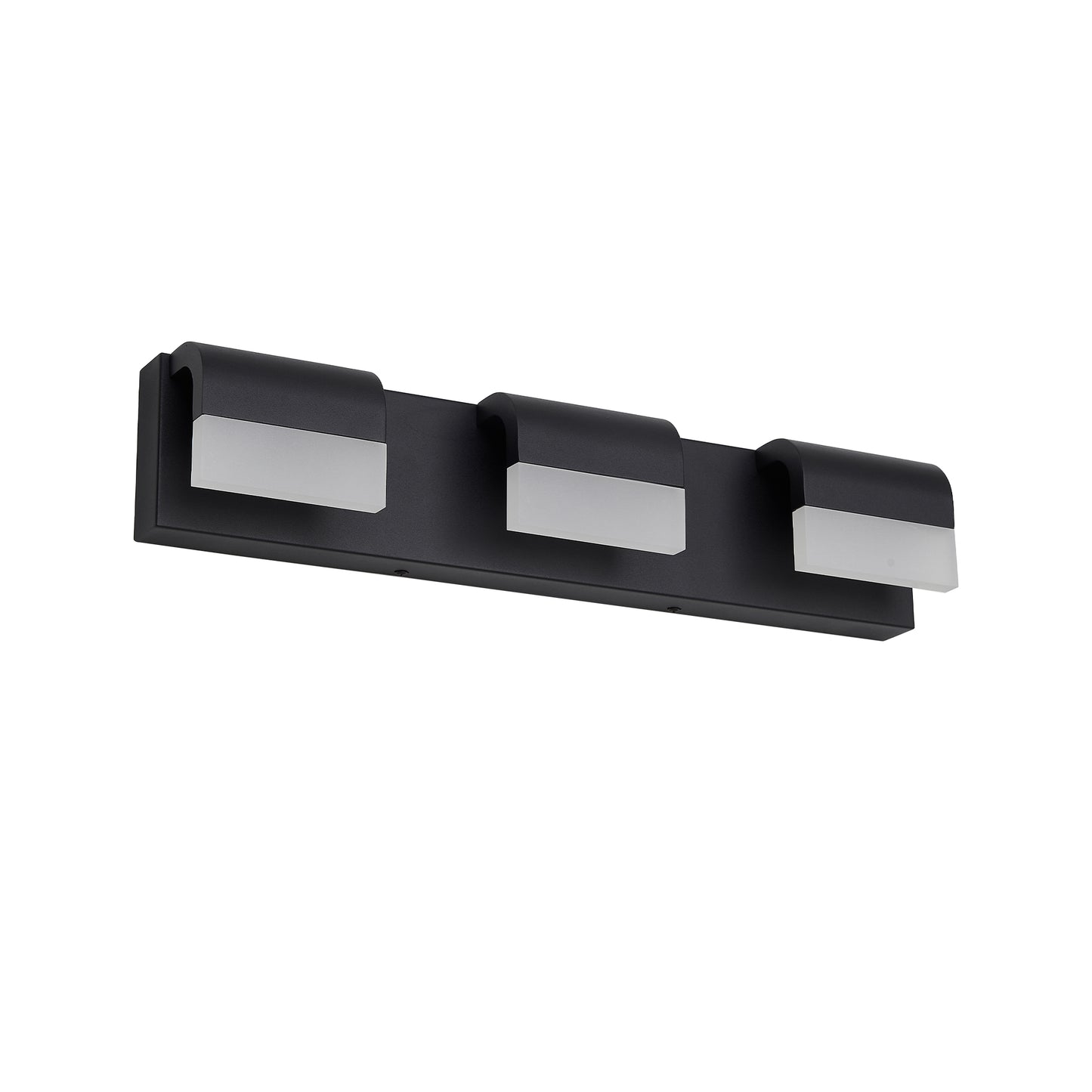 Dimmable LED Vanity Light Fixture - Matt Black 3 Lights