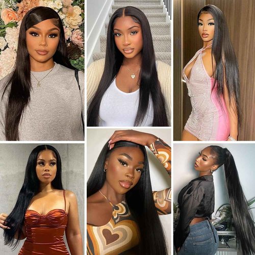 10A Human Hair Bundles Straight Hair Bundles Brazilian Straight Human Hair Bundles 18 20 22 24 Inch 100% Unprocessed Virgin Weave 4 Bundles Human Hair Raw Remy Hair Bundles Deals Natural Black