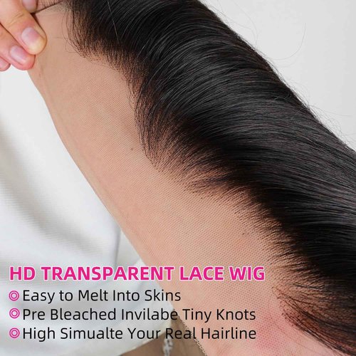 PERISMODA 12A 13x6 Full Lace Frontal Wig Straight Wave Virgin Human Hair Wigs Straight Wave 13x6 HD Lace Front Wigs For Women 180 Density 18 Inch Invisible Bleached Knots Wig
