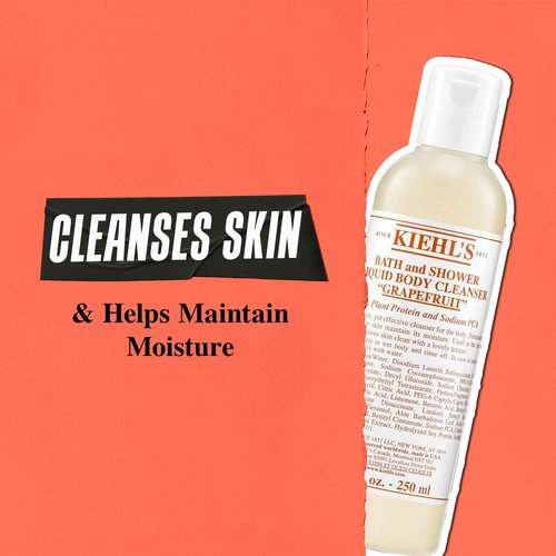 Kiehl's Grapefruit Liquid Body Cleanser, Gentle + Refreshing Foaming Body Wash, Aromatic Bath + Shower Experience, Maintains Moisture, Smooths Skin, Conditions, and Hydrates - 33.8 fl oz /1 Liter Pump