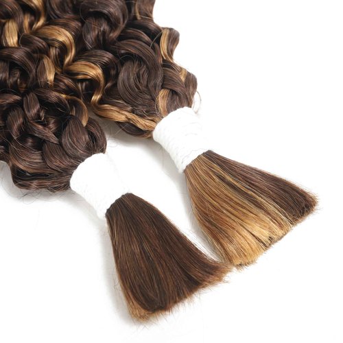 P4/30 Water Wave Ombre Bulk Human Braiding Hair 18inch 2 Bundles 100g Human Hair for Braiding Brazilian Virgin No Weft Unprocessed 100% Human Hair Bariding Hair for Boho Braids