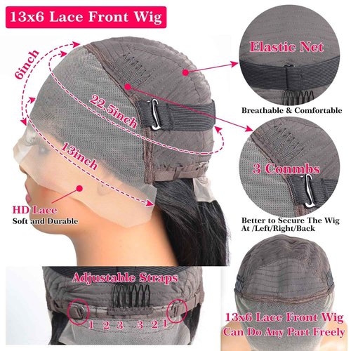 Nawpum 26 Inch 13x6 Lace Front Human Hair Wigs 180 Density Pre Plucked Straight HD Lace Wigs Human Hair 13x6 Straight Lace Frontal Wigs Human Hair Wigs for Women Glueless Wig