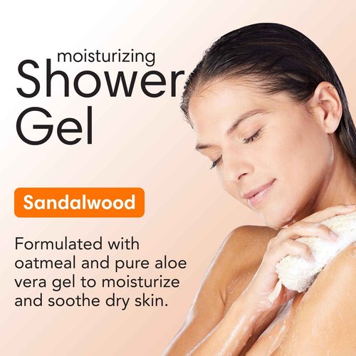 ShiKai Daily Moisturizing Shower Gel (Sandalwood, 1 Gallon) | with Hydrating Aloe Vera & Oatmeal | Scented Body Wash for Dry Skin Relief