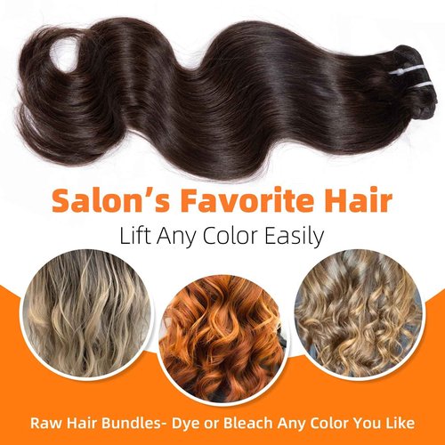 Clytie 5 Years Lasting Raw Natural Dark Brown Body Wave Bundles Human Hair, Lift 613 Raw Cambodian Short 1 Single Wavy Bundle Human Hair 10 Inches One Donor Unprocessed Virgin Sew in