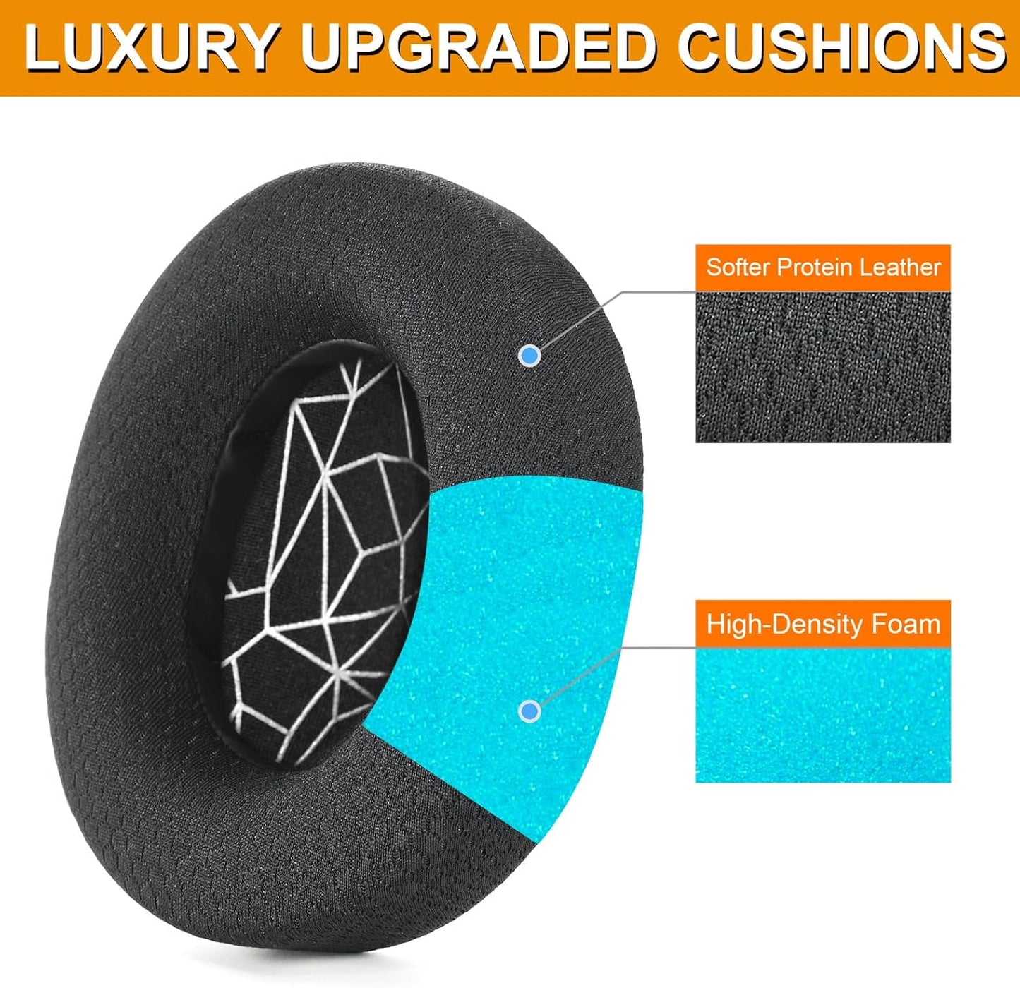 Arctis 3/5 / 7/9 Replacement Black Fabric Ear Pads Cushion Compatible with SteelSeries Arctis 3 / Arctis 5 / Arctis 7 Arctis 9 / Arctis 1 / Arctis pro Lossless Wireless Gaming Headset Headphone