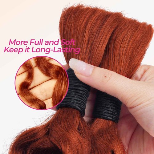 PiPiHA 100% Human Hair for Braiding, Water Wave, 24 Inch, 2 Bundles, 100g, Curly, Boho Knotless Braids