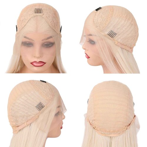 RONGDUOYI 26" Cosplay Braiding Hair Style Wig Blonde Body Wave Synthetic Lace Front Wig with Six Plaits Pre Plucked Glueless Halloween Cosplay Party Wigs