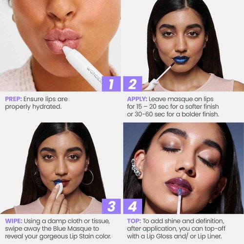 Wonderskin Wonder Blading Lip Stain Peel Off Masque, 2 Pack - Long Lasting, Waterproof & Transfer Proof Matte Brown Lip Tint Stain (Hush Masque)