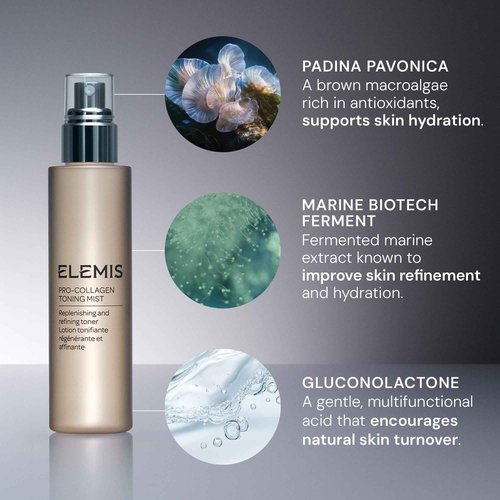 ELEMIS Pro-Collagen Toning Mist 150ml, Hydrating PHA Facial Mist to Refine Pores & Smooth Skin