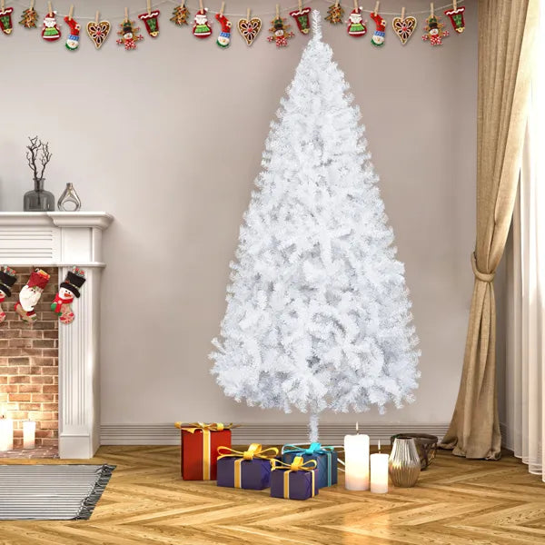 8ft Flocked Christmas Tree with 1349 Branches and Lights