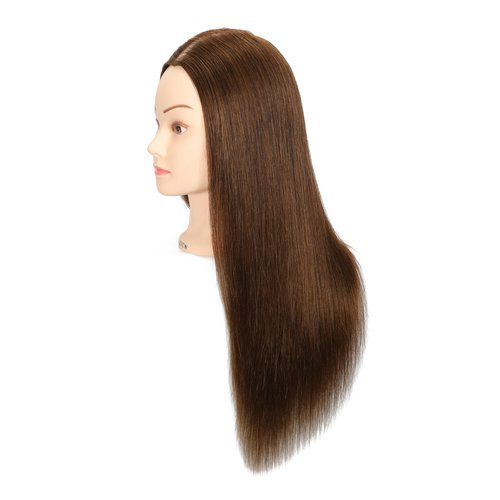 Headdoll 100% Human Hair Mannequin Head Hair Styling Training Head Cosmetology Manikin Head Doll Head for Hairdresser with Free Stand