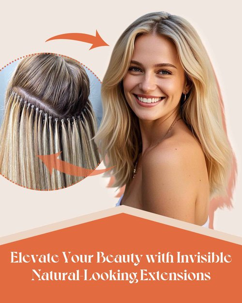 Sunny Hair I Tip Hair Extensions Human Hair 28inch Itip Human Extensions Jet Black Fusion Hair Extensions Heat-Stylable Itip Extensions Invisible Stick Tips Hair Extensions Natural 50g