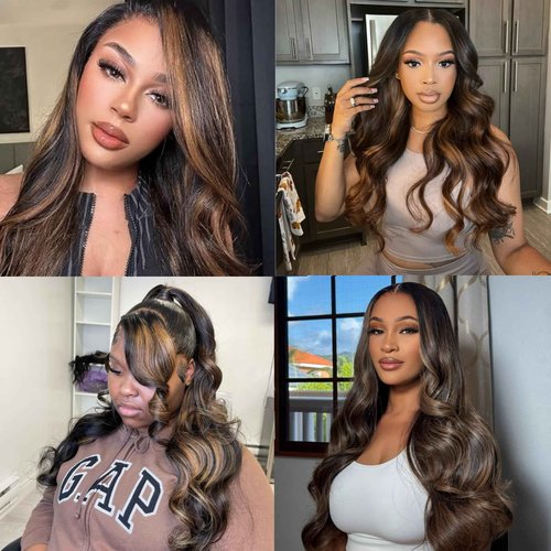 XSSXAKO V Part Wig Human Hair Body Wave Wig Upgradae Wigs Human Hair V Part Half Wigs for Black Women No Glueless No Leave Out Beginner Friendly 180% Density #1B/30 (20inch)