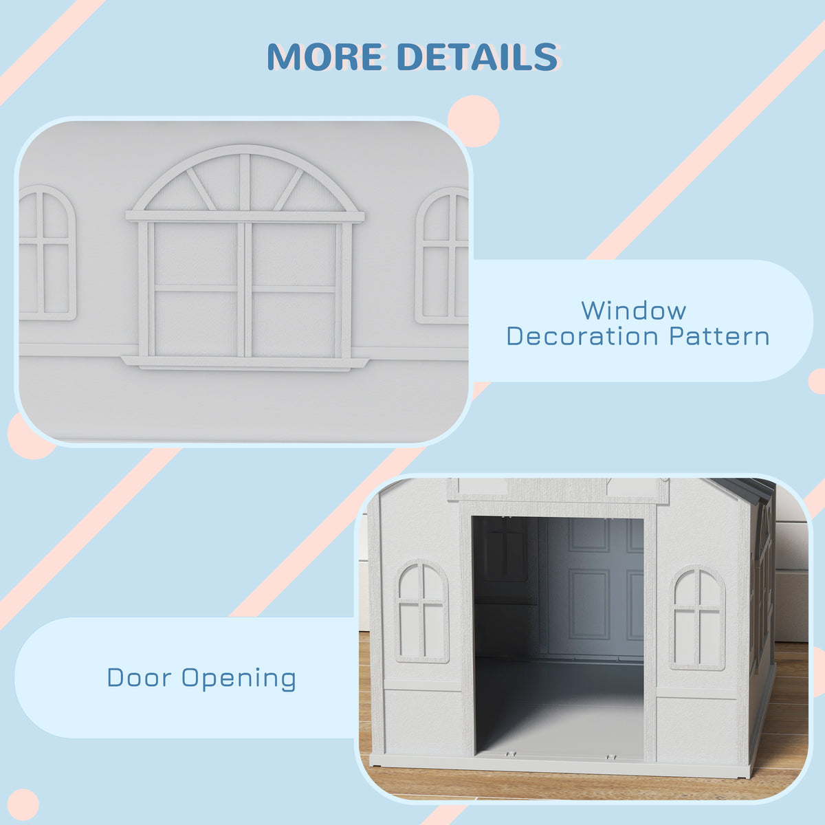 Water-Resistant Indoor/Outdoor Pet House with Door for Small & Medium Dogs - Gray