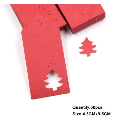 Tree-Shaped Kraft Paper Labels for Christmas Decorations - Pack of 10