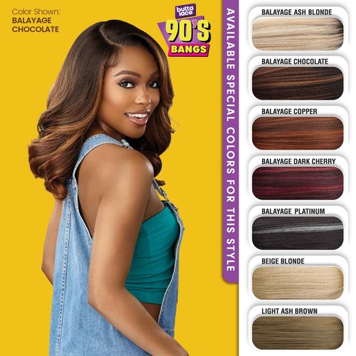 Sensationnel Butta Lace 90Sbangs Wigs - Unit 908 Glueless Wide Deep Part Synthetic Preplucked Hairline (BEIGEBLONDE)