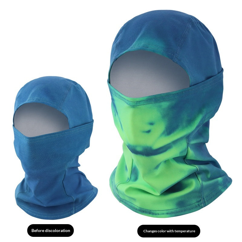 Temperature-Sensitive Color-Changing Balaclava for Cycling