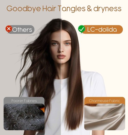 LC-dolida Bluetooth Silk Bonnet for Sleeping Women with Stereo Speaker, Ajustable Sleep Satin Bonnet Double Layer for Curly Natural Hair Ideal for Gift Restful Sleep Music