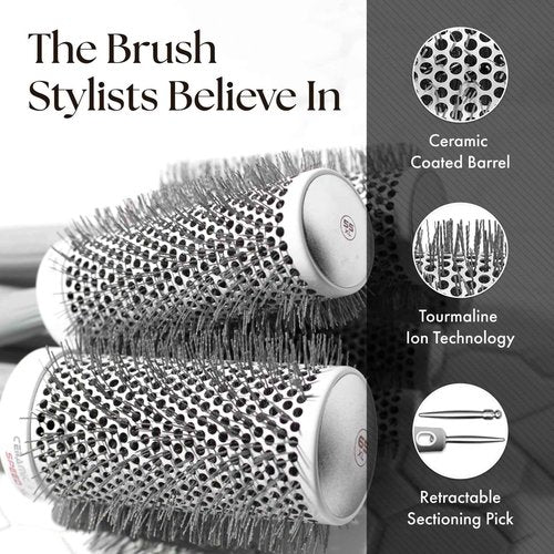 Olivia Garden Ceramic + Ion Speed XL - Extra-Long Round Thermal Hair Brush - Not Electrical - Professional Blowout Brush for Normal to Thick Hair - 1" to 1/8" - Diameter Barrel - CIXL-25,35,45,55