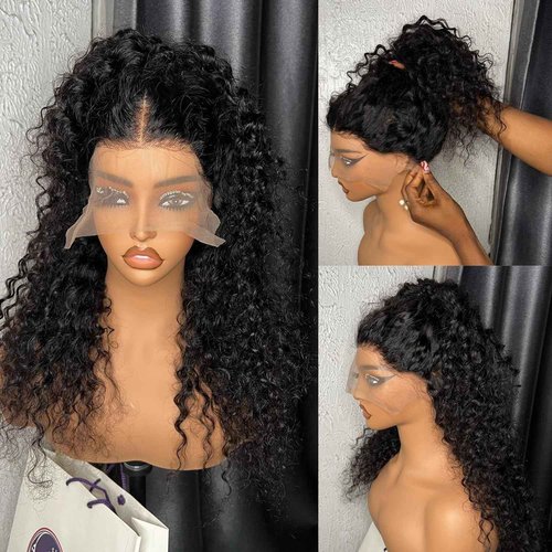 PXTPXT Deep Wave 360 Lace Front Wigs - Human Hair, Pre-Plucked with Baby Hair, Brazilian Virgin, 24 Inch