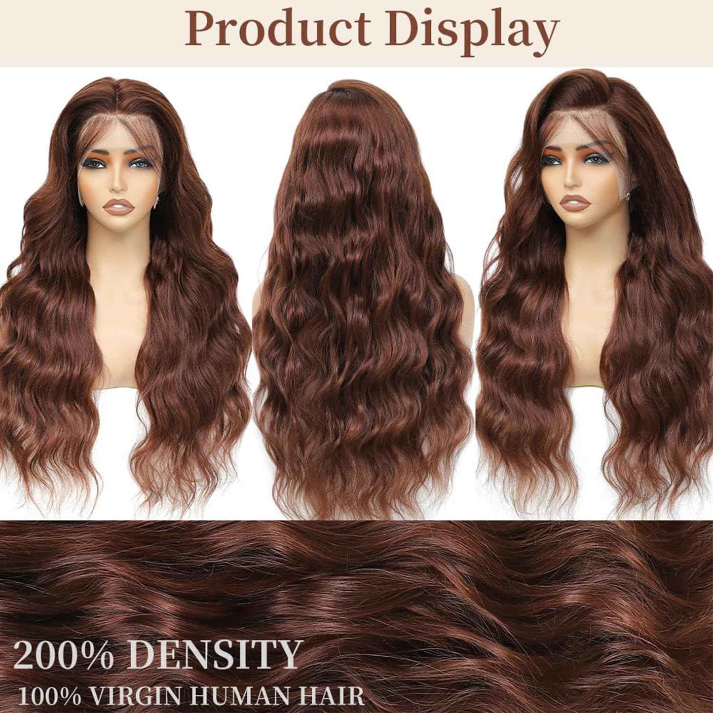 32 Inch Chocolate Brown Lace Front Wig Human Hair HD 13x4 Body Wave Lace Wigs Human Hair Colored #4 Glueless Wigs Human Hair Pre Plucked With Baby Hair 200% Density #4 colored