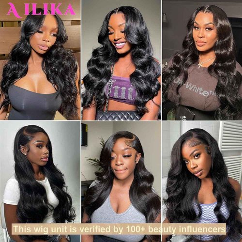AILIKA 30 Inch13*4 HD Transparent Lace Front Wig Body Wave Human Hair Pre Plucked 180 Density With Baby Hair Natural Hairline Wig For Black Women.