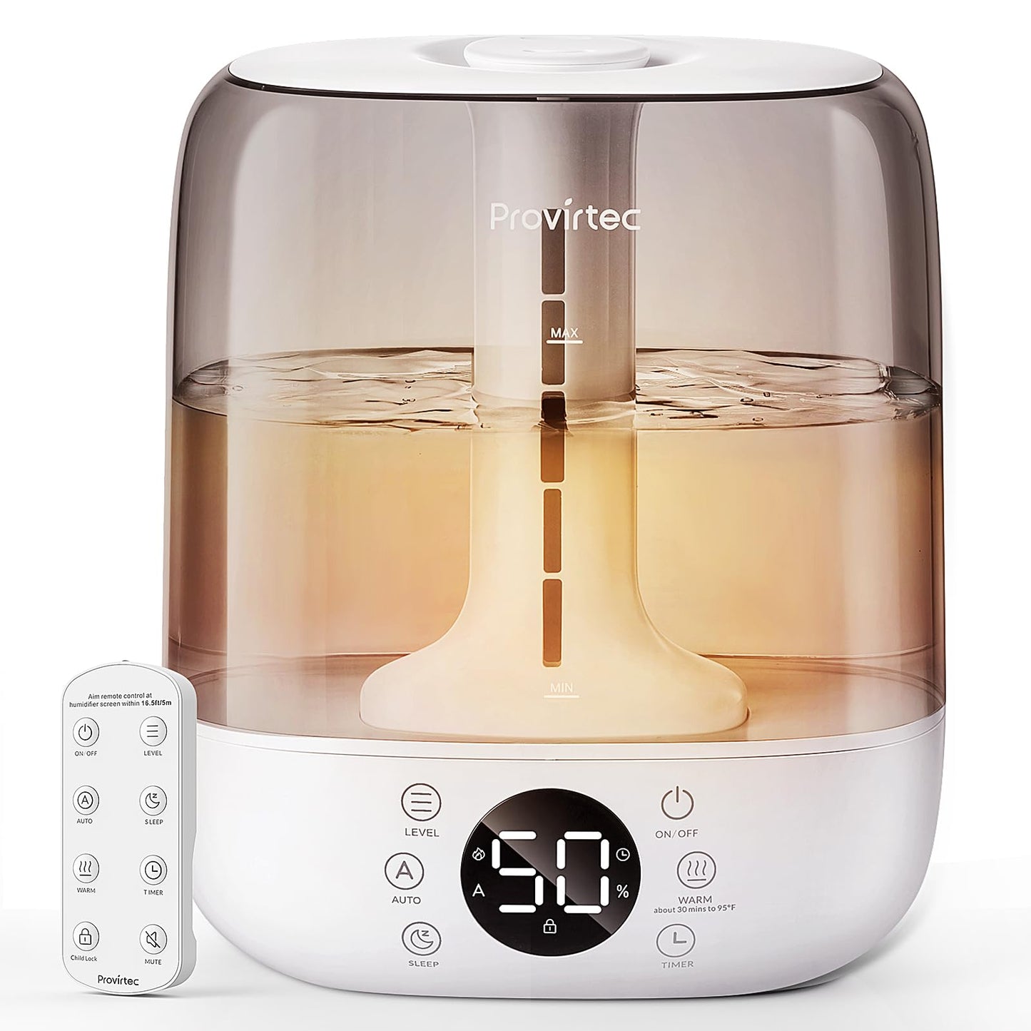 Large Room 6L Self-Cleaning Ultrasonic Humidifier with Warm & Cool Mist, No-Leak Design, Remote Control