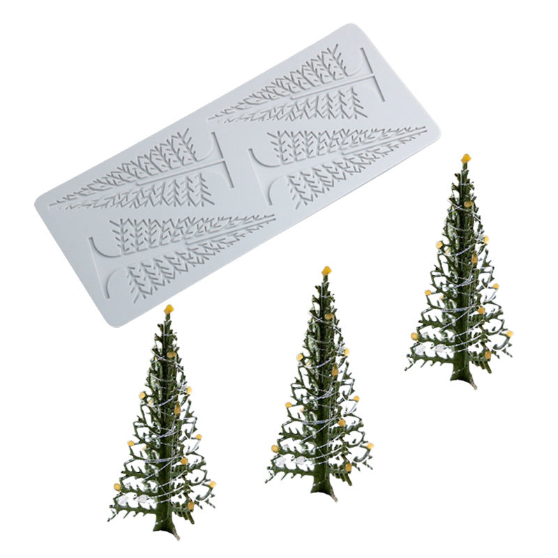 Christmas Tree Decoration Silicone Mold for Cake and Candy - Hollow Chip Swing Plate
