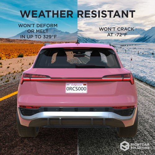 Rightcar Solutions Silicone License Plate Frame | The Original Premium Grade Silicone Car Plate Frame | Rust Proof, Rattle Proof, Weather Proof License Plate Holder (Pink)