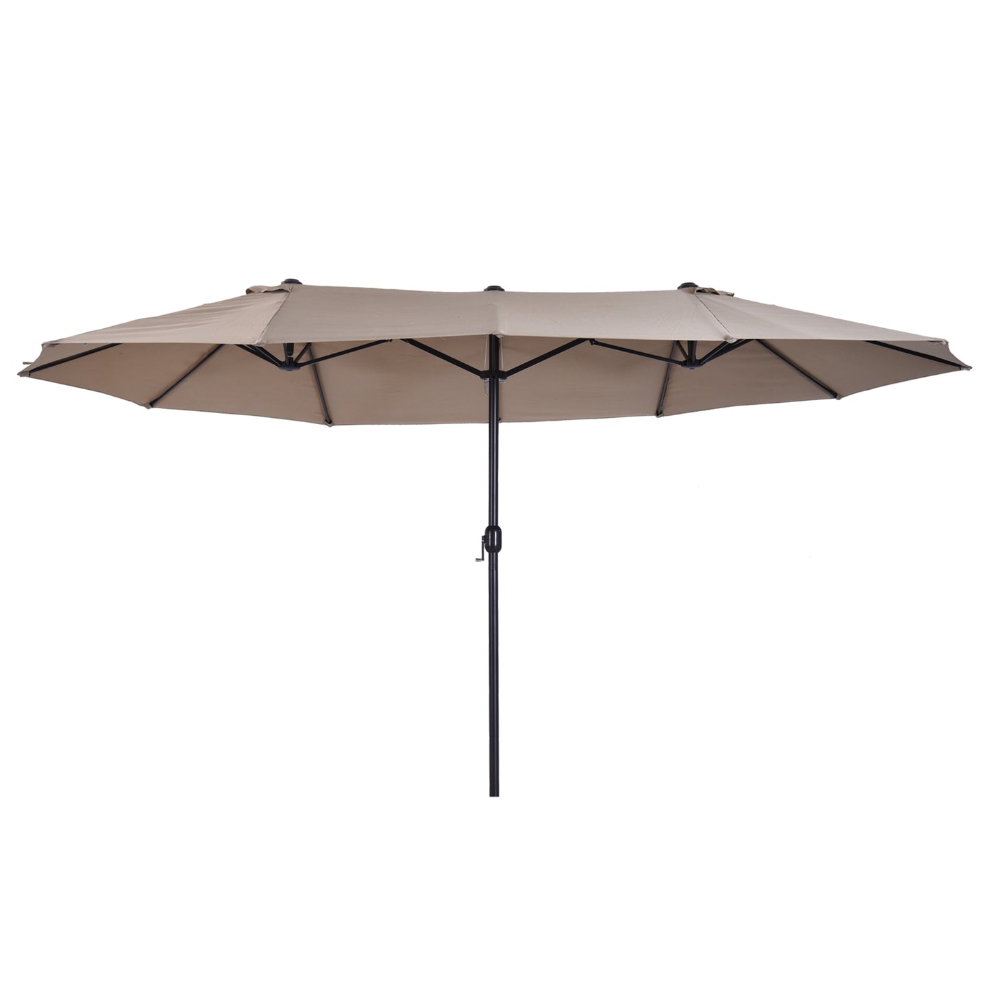 15ft Double-Sided Patio Umbrella with Crank Handle - Tan
