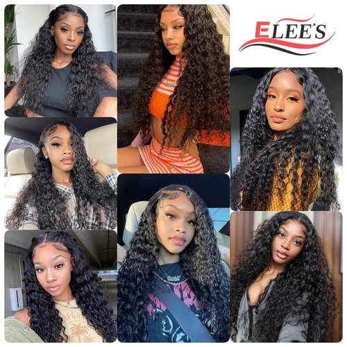 13x6 Water Wave Lace Front Wigs Human Hair 22 Inch 200% Density Water Curly HD Transparent Lace Frontal Wig For Black Women Glueless Wigs Human Hair Pre Plucked with Baby Hair